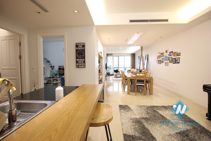 A three-bedroom apartment with full fancy furniture for rent in Ciputra, Tay Ho, Hanoi